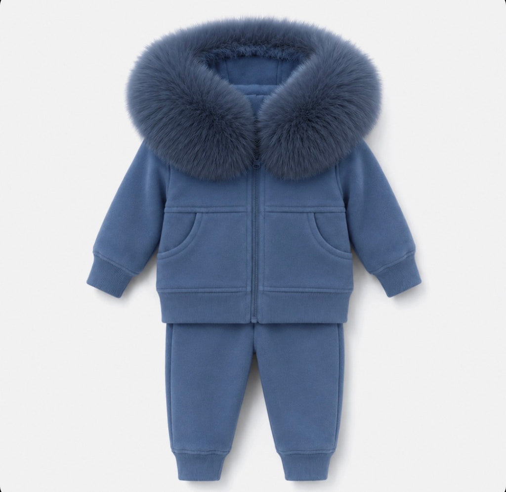 Faux fur tracksuit unisex