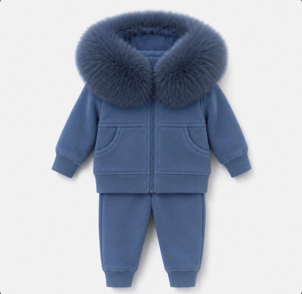 Faux fur tracksuit unisex
