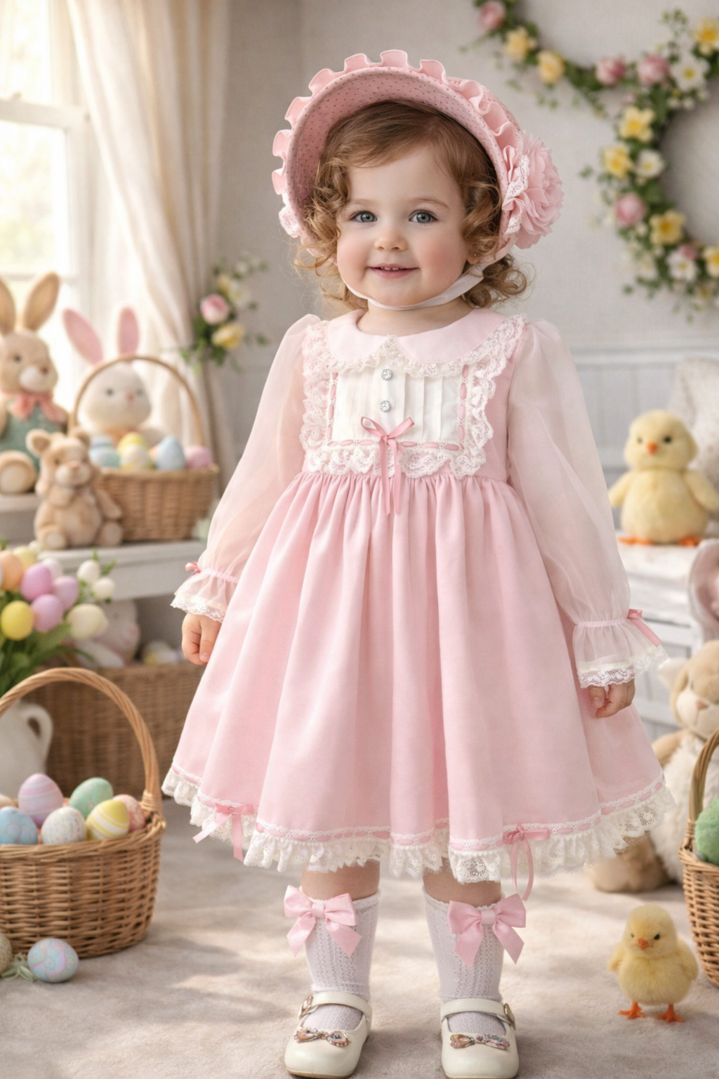 RB cream and pink organza dress