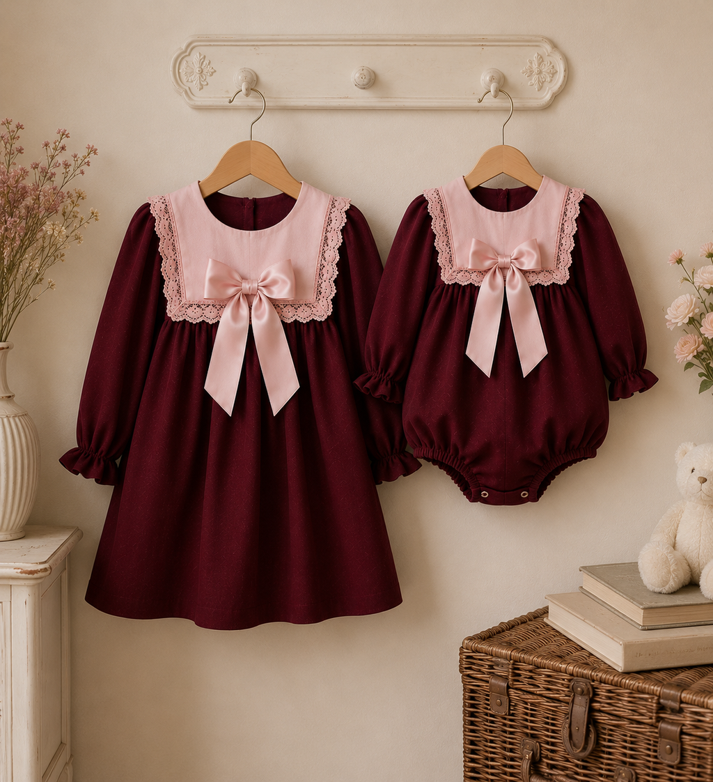 RB burgundy and pink romper
