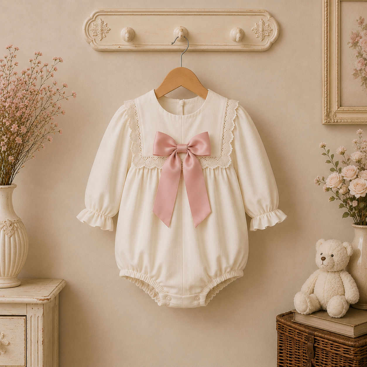 RB Darcie cream and pink romper
