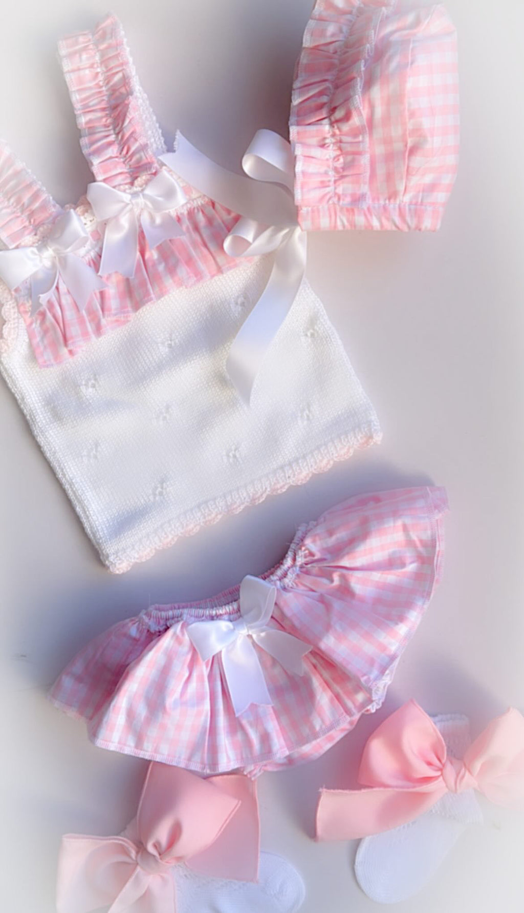 Baby gingham pink set