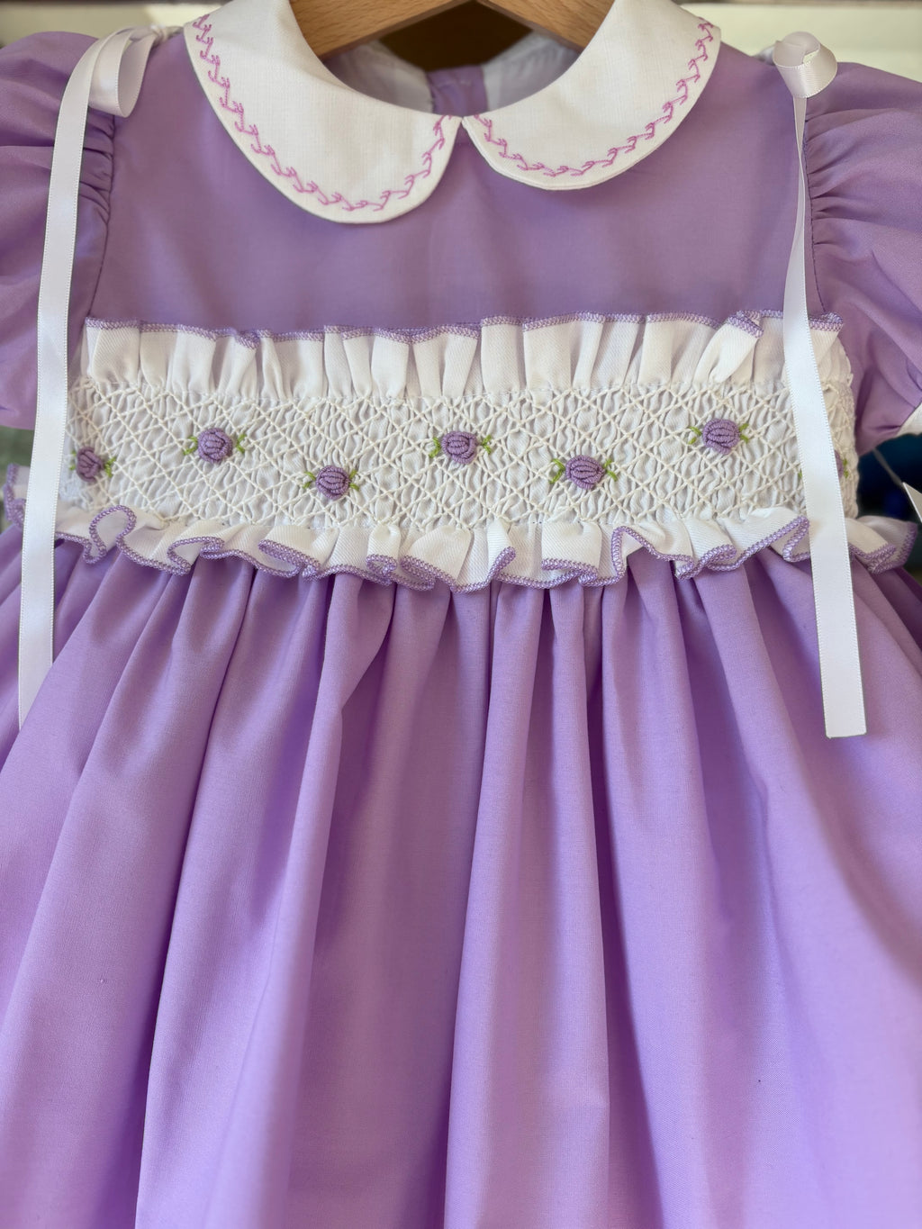 Sonata lilac rose smocked dress