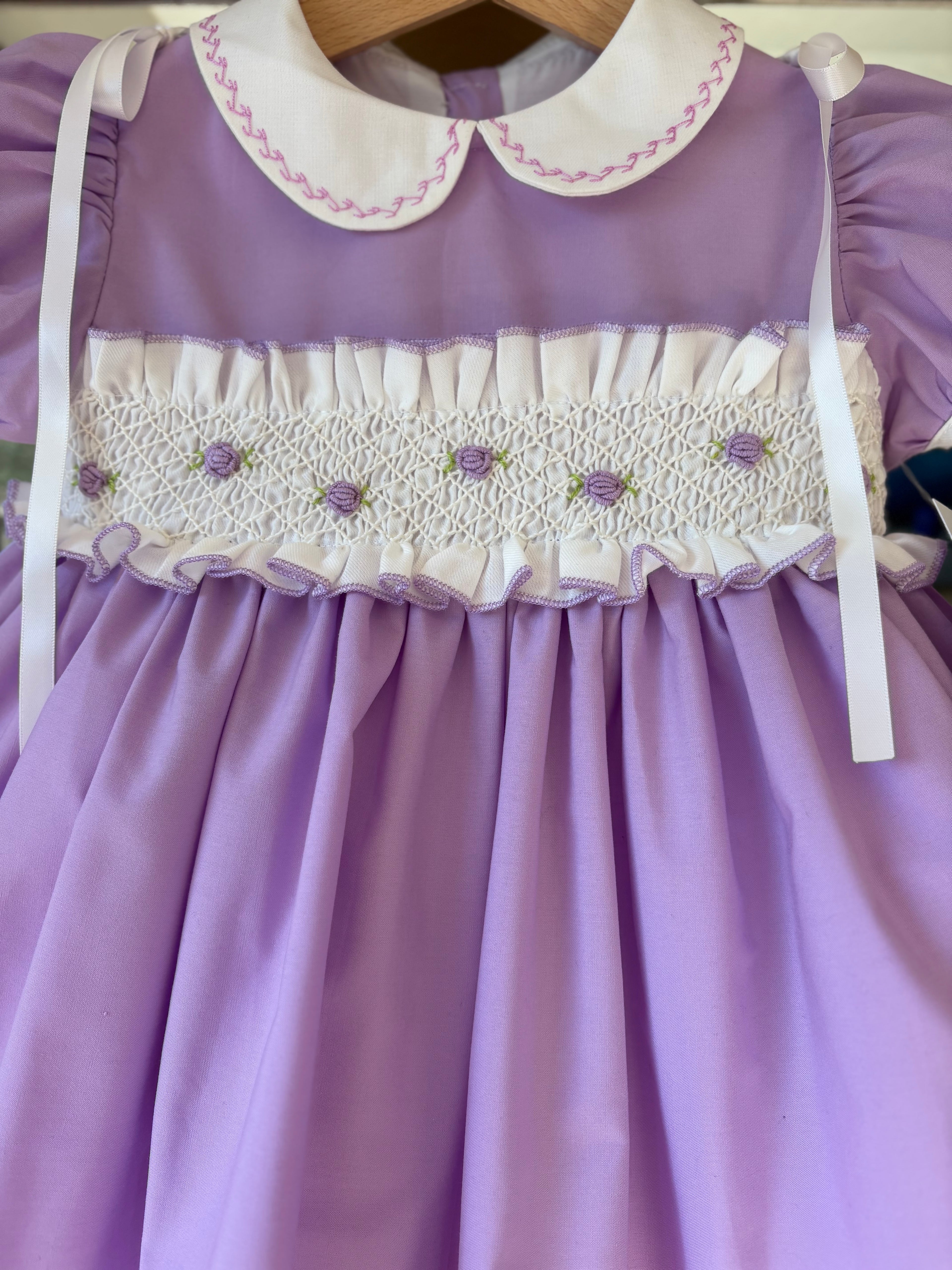 Sonata lilac rose smocked dress