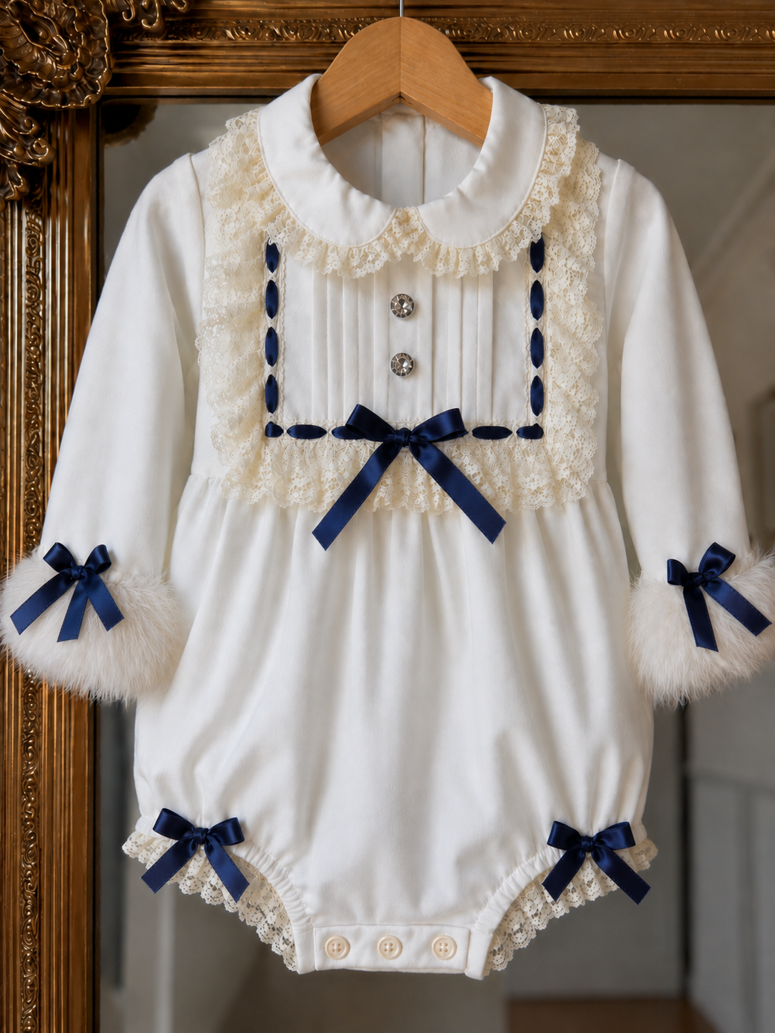 RB winter wonderland romper navy