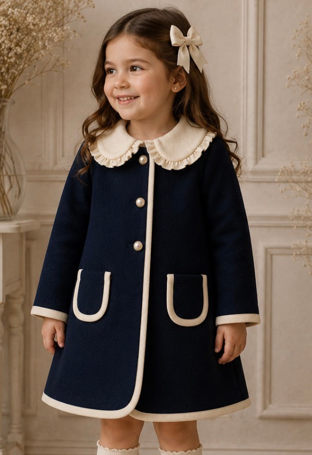 RB navy and cream long coat
