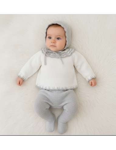 Baby knitted set grey
