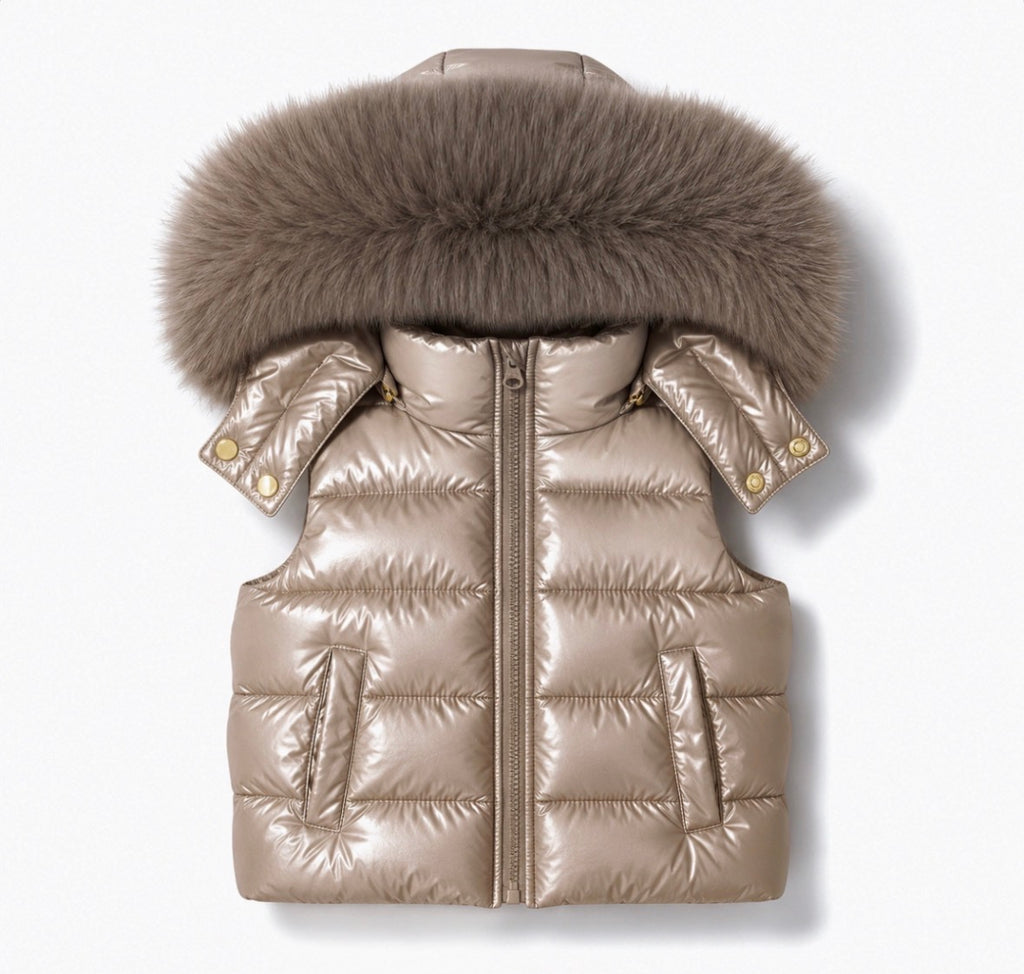Faux fur padded gillet