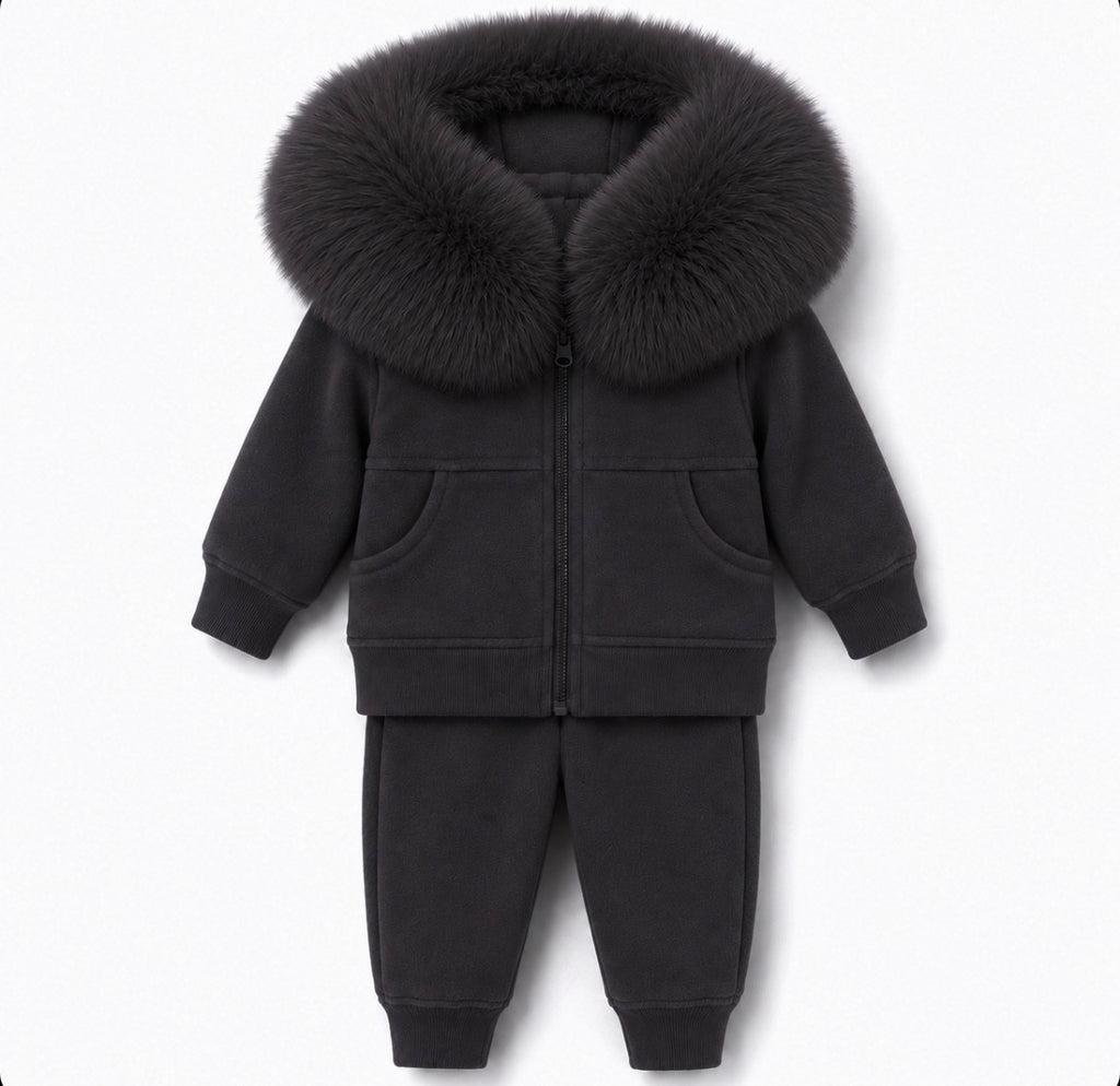 Faux fur tracksuit unisex