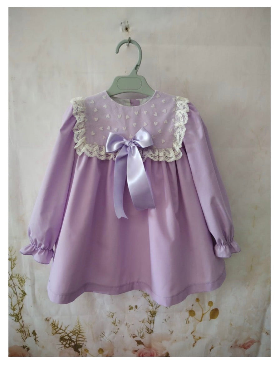 RB heart bib dress lilac