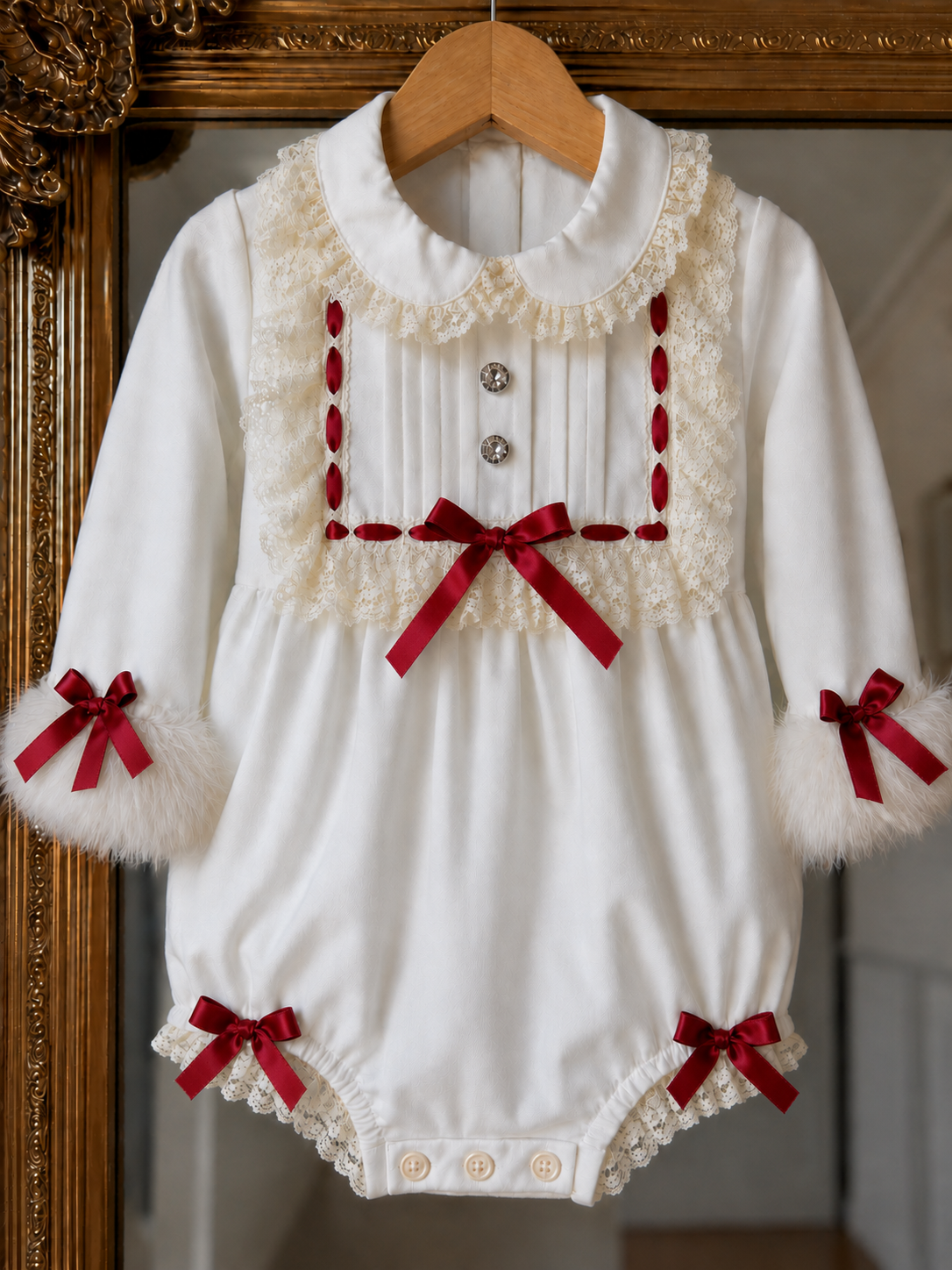 RB winter wonderland romper red