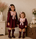 RB burgundy and pink romper