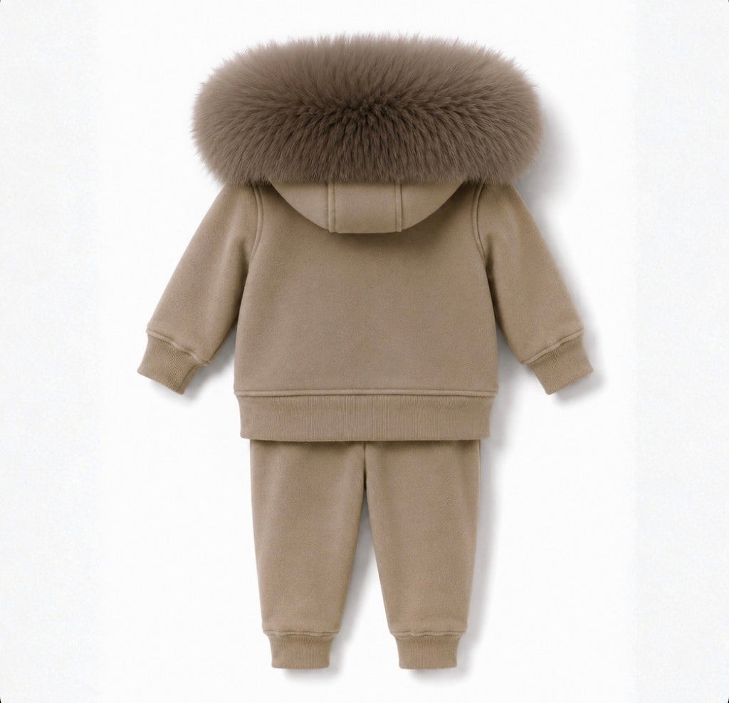 Faux fur tracksuit unisex
