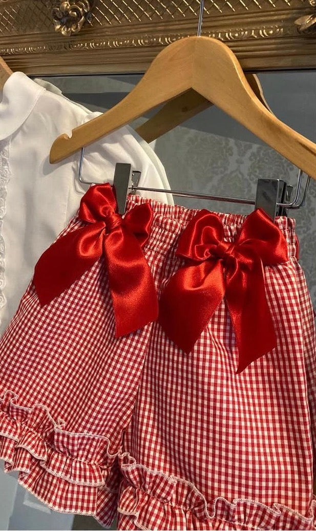 Gingham school shorts