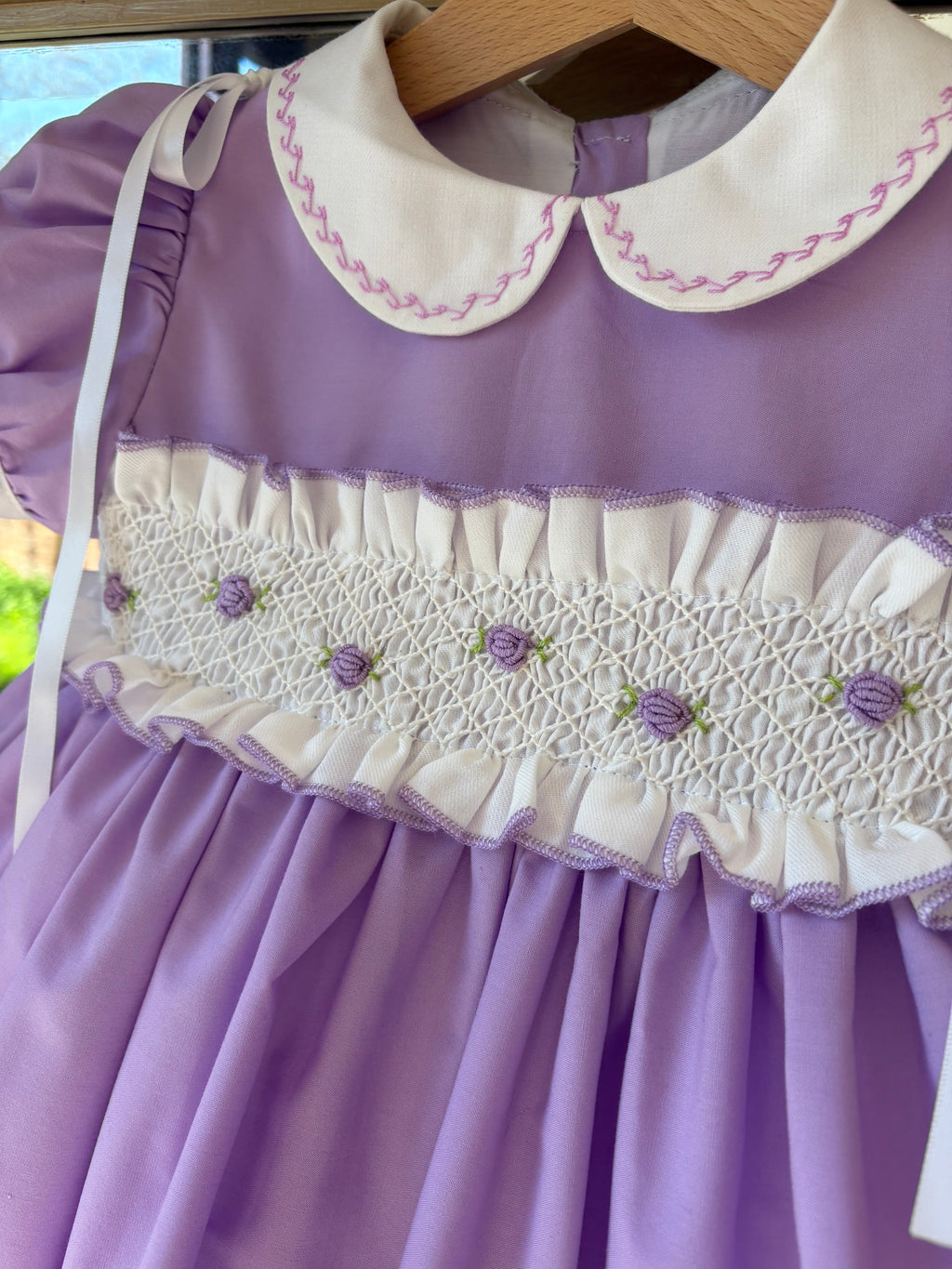 Sonata lilac rose smocked dress