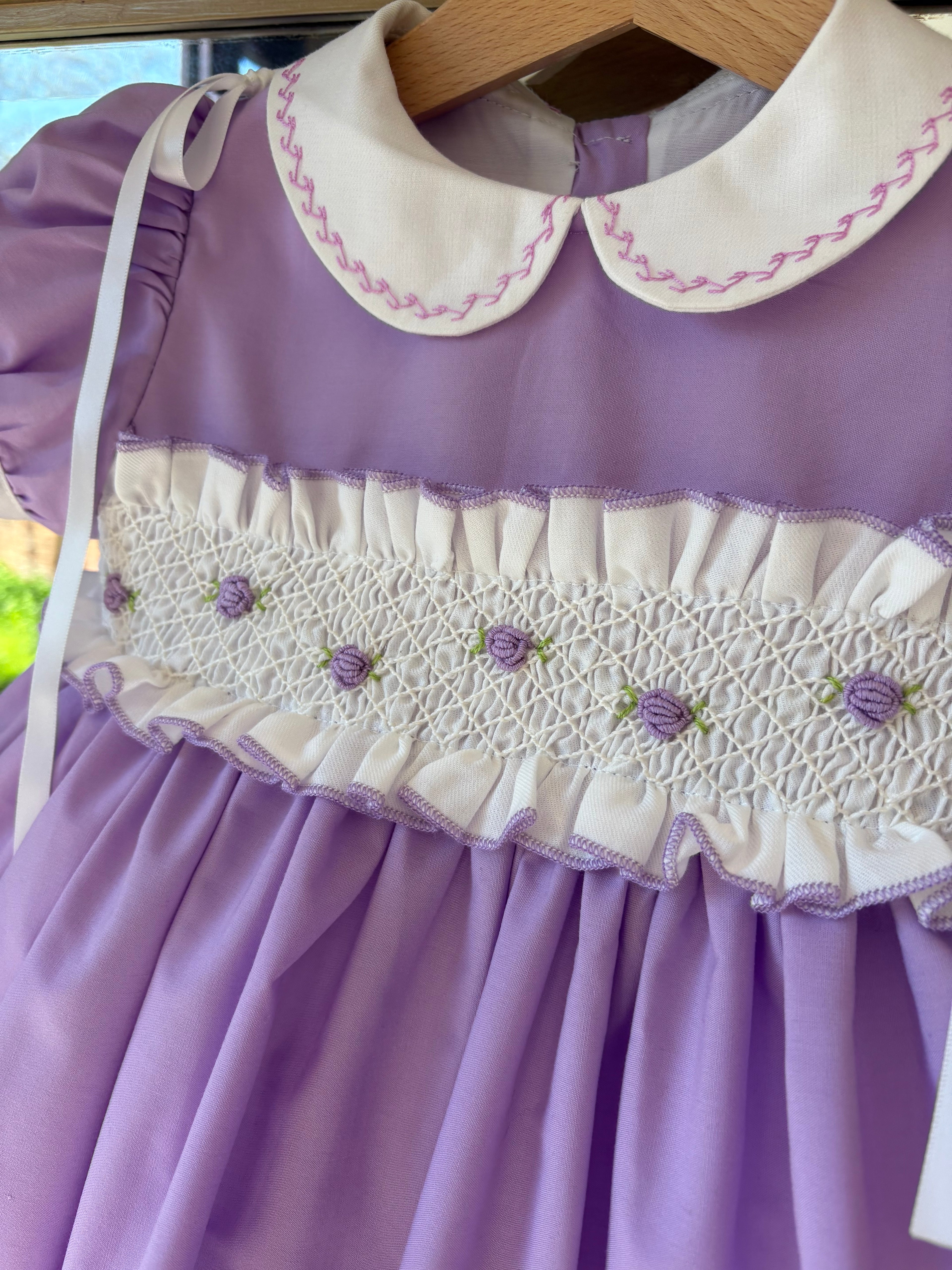 Sonata lilac rose smocked dress