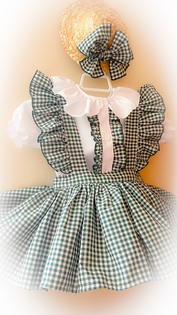 Gingham school pinny