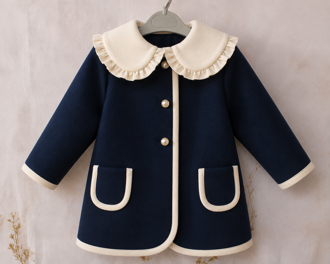 RB navy and cream long coat