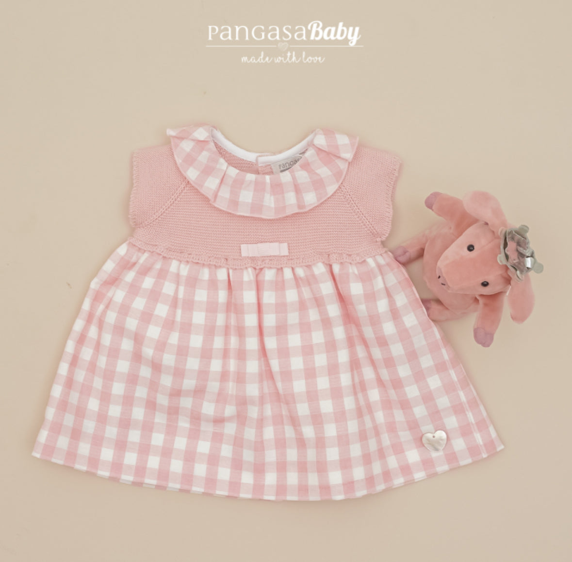 Vichy pink girls dress