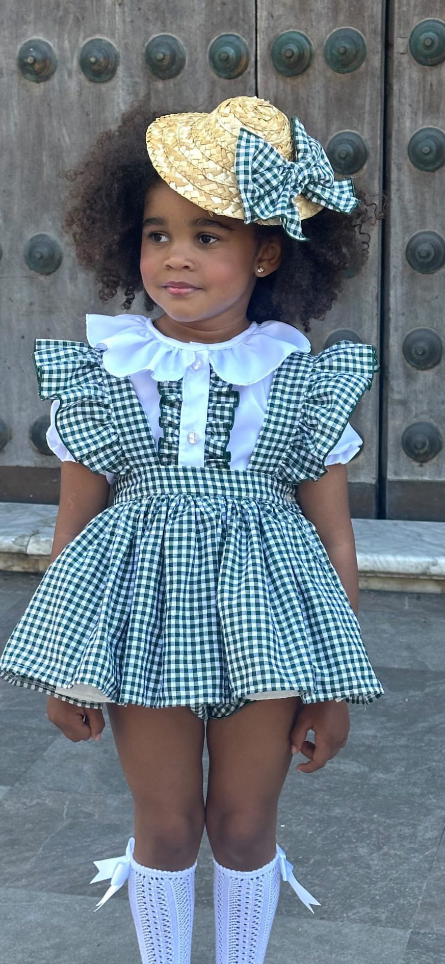 Gingham school pinny