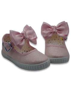 Canvas bow sparkling shoes