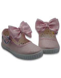 Canvas bow sparkling shoes