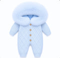Faux fur pramsuit ribbed