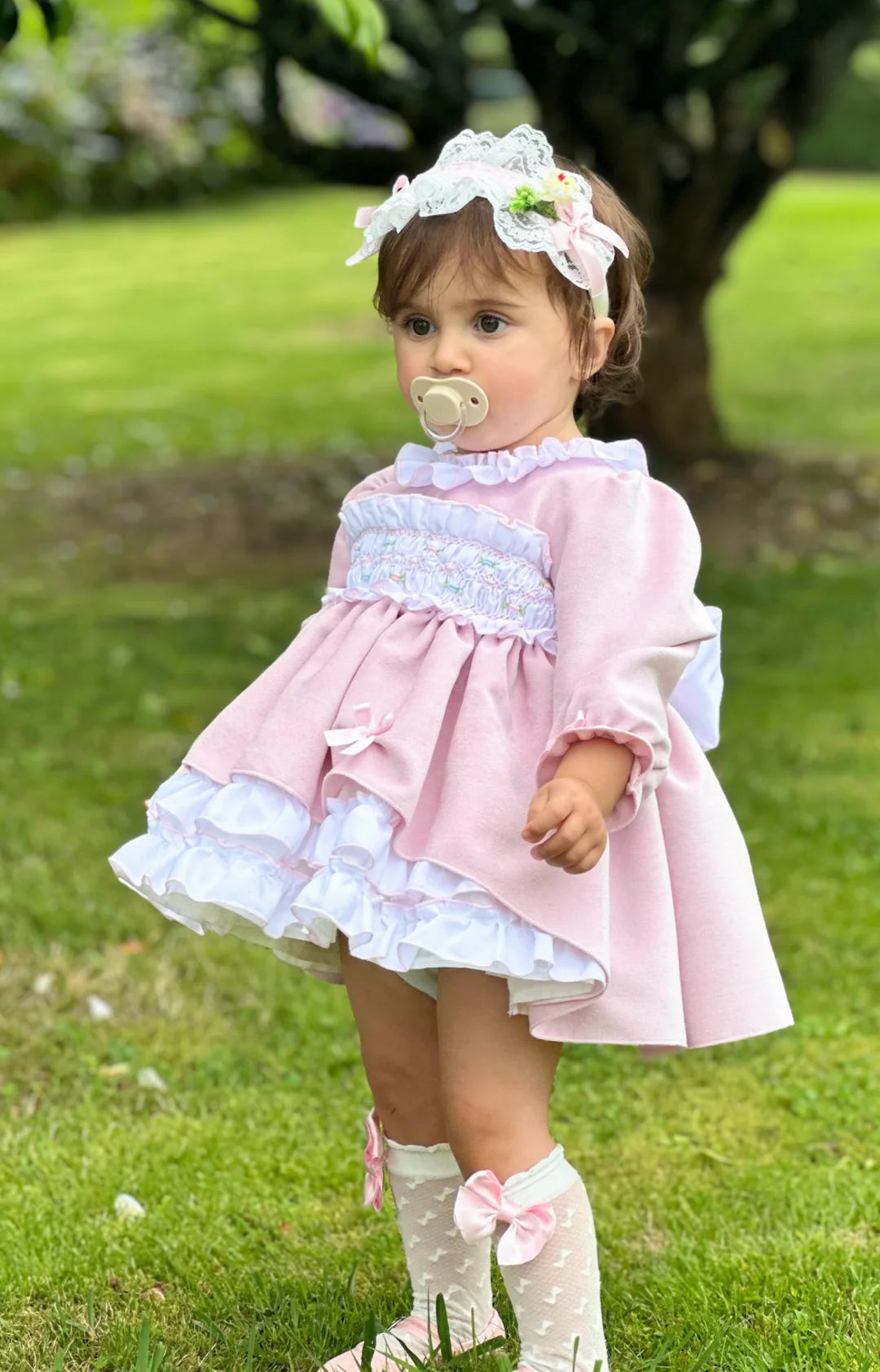 Sonata baby pink smocked dress