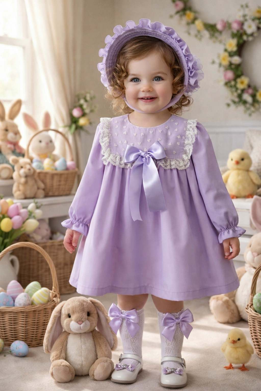 RB heart bib dress lilac