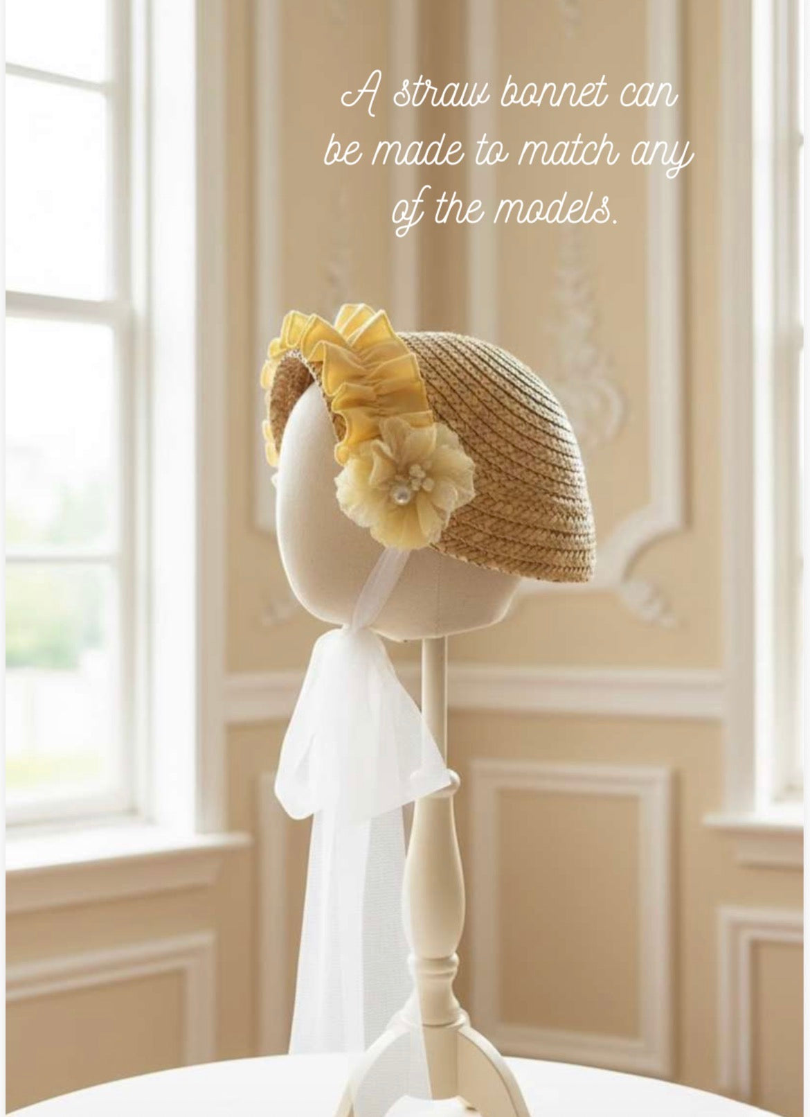 Sonata matching straw bonnet