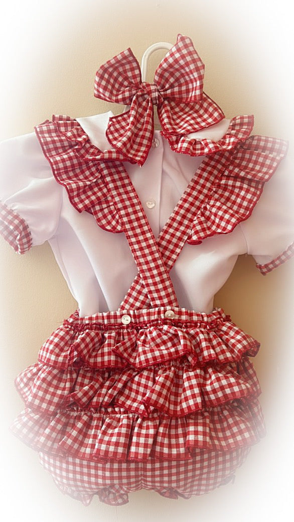Gingham school romper