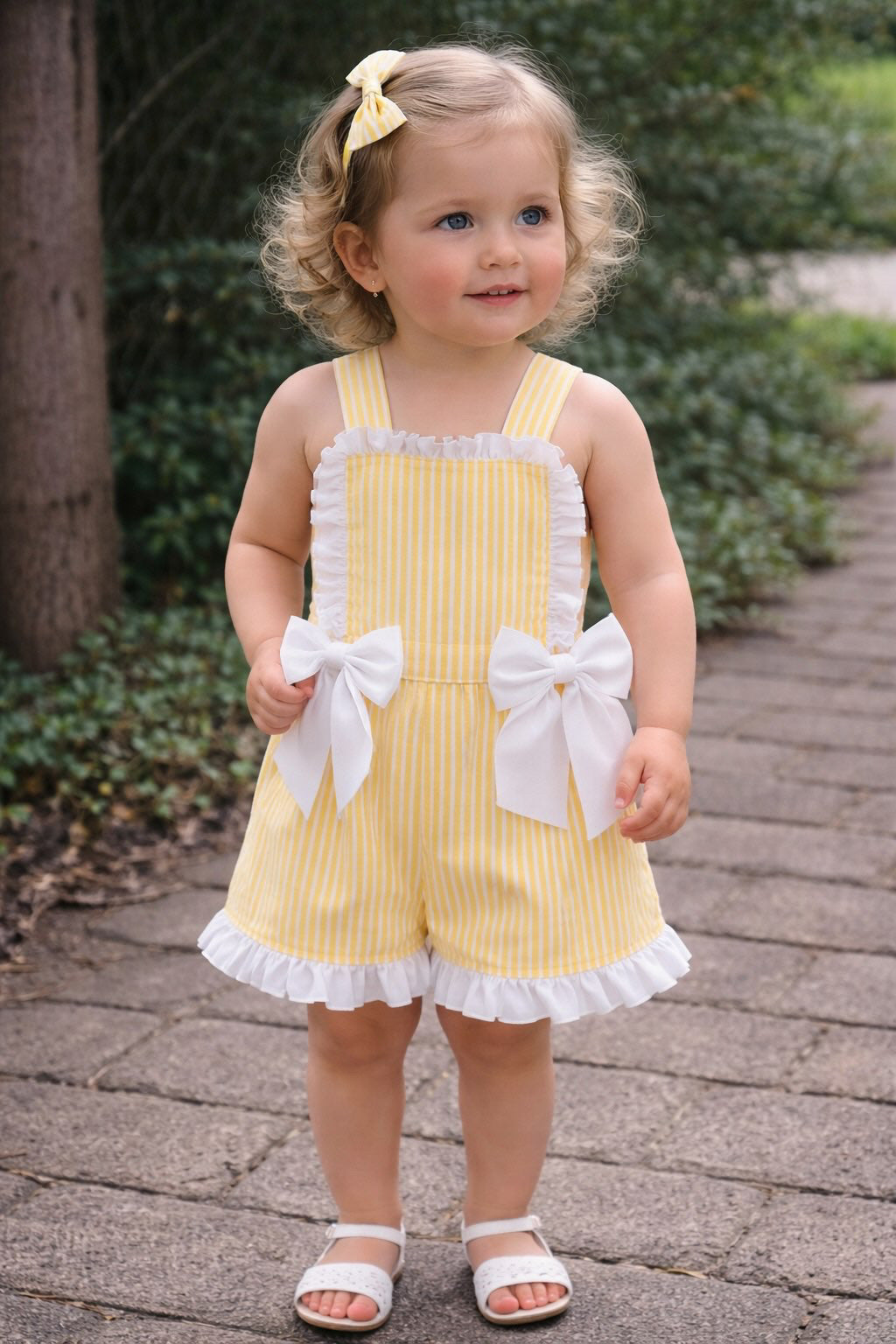 RB candy stipe yellow dungarees