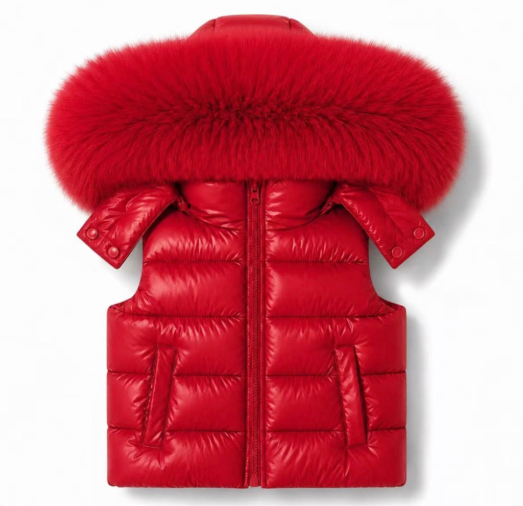 Faux fur padded gillet