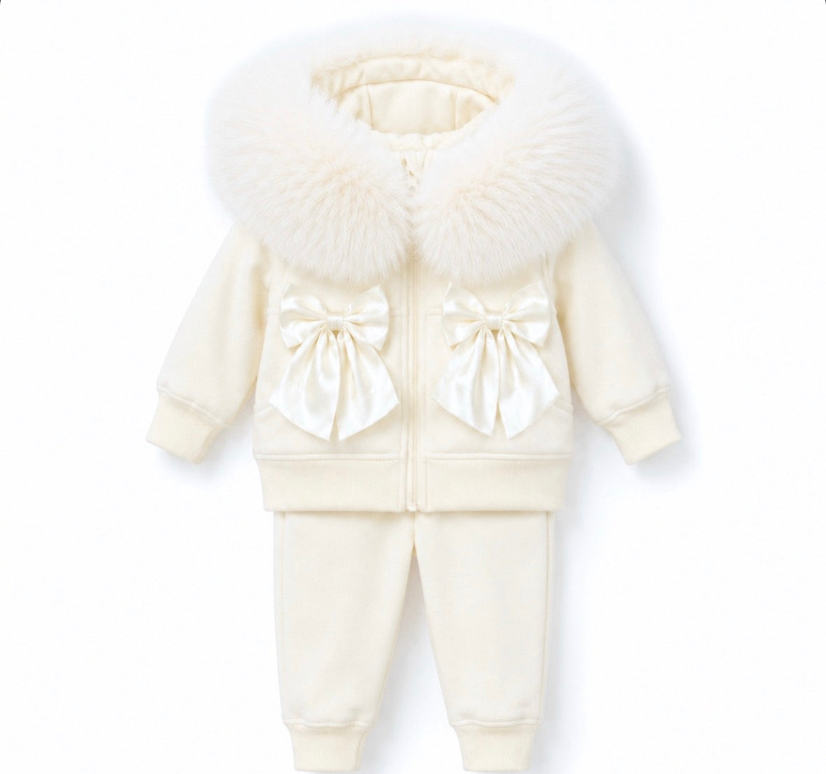 Faux fur tracksuit