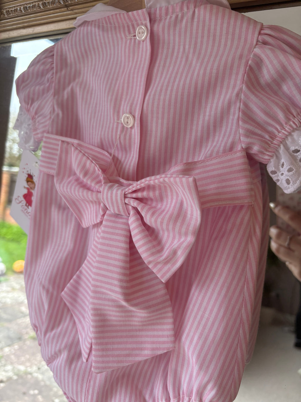 RB candy stipe pink romper