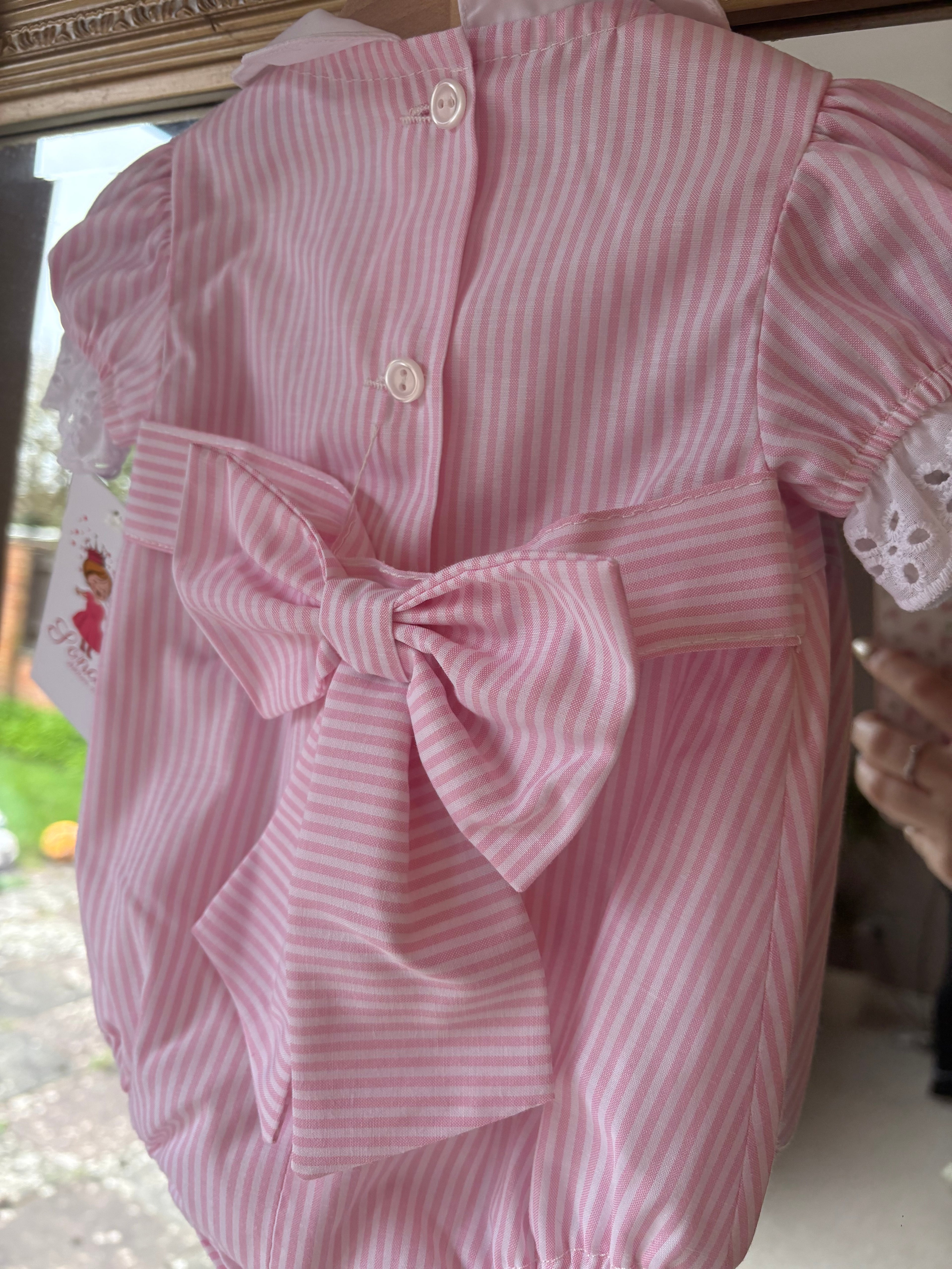 RB candy stipe pink romper