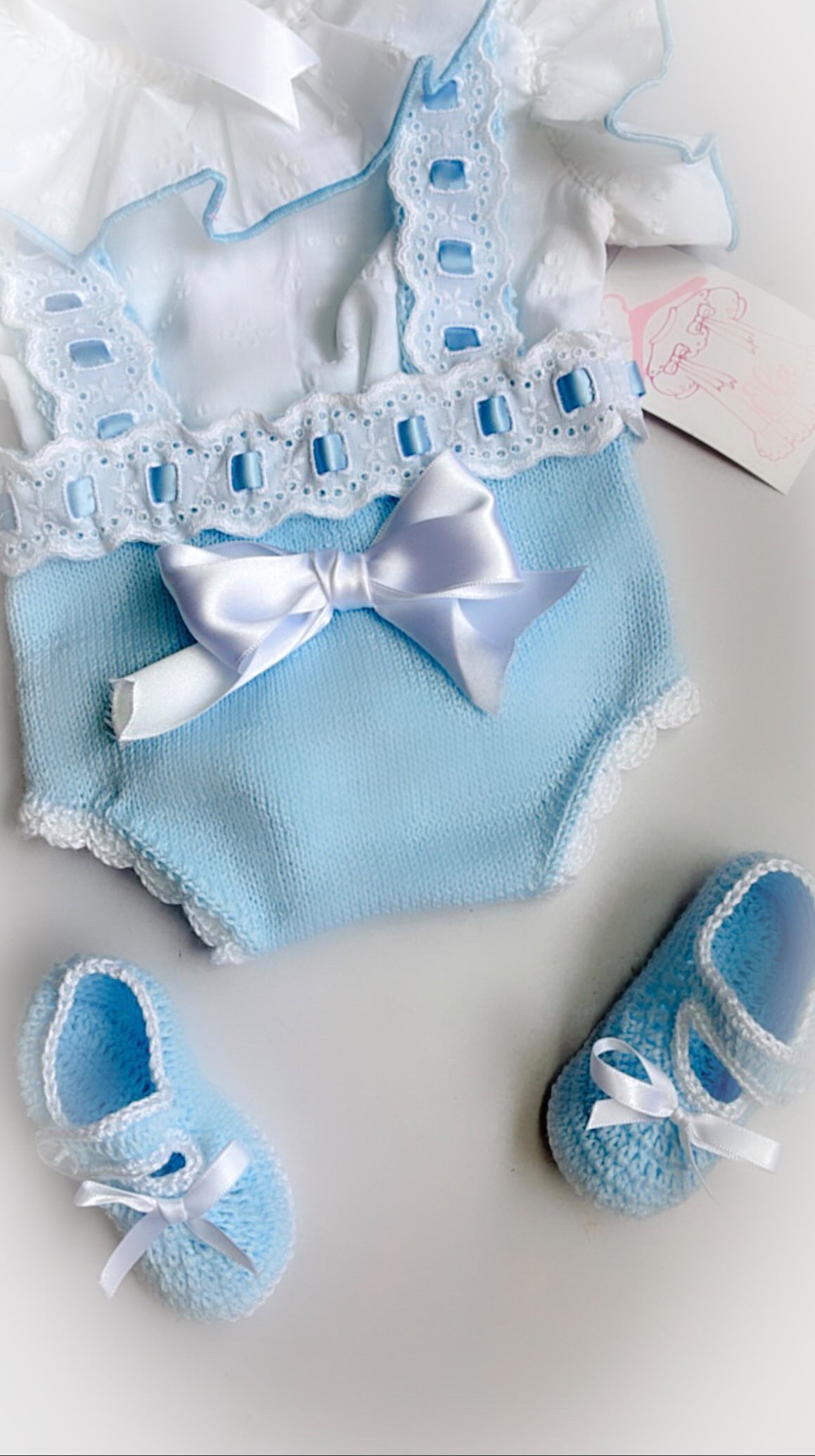 Baby knitted romper and shirt