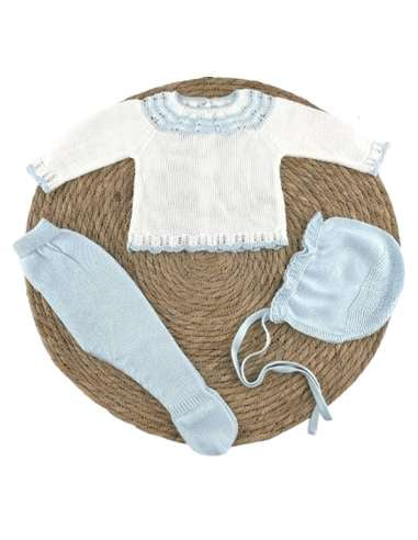 Baby knitted set baby blue