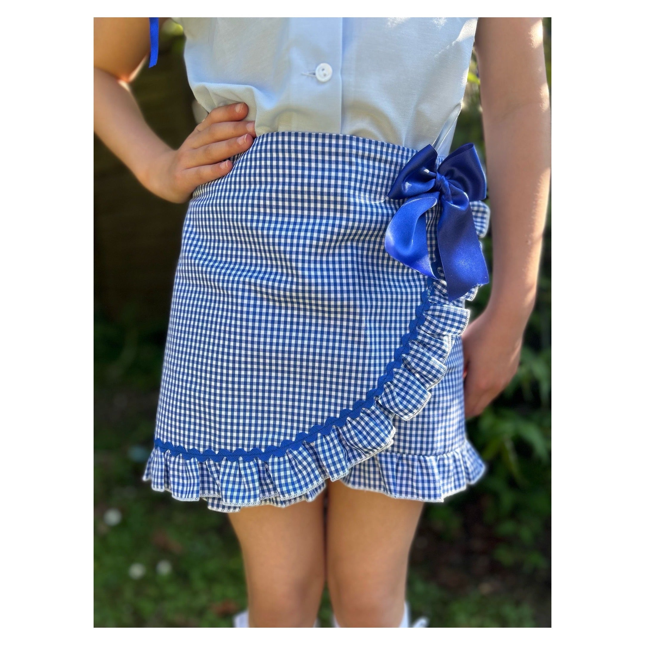 Gingham school skort