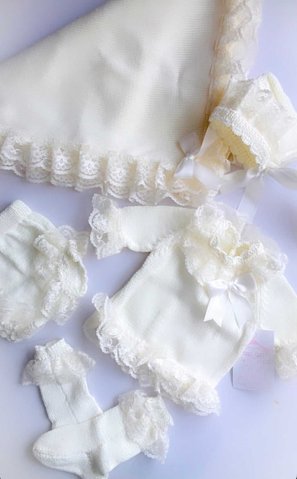 Baby knitted cream  knitted set