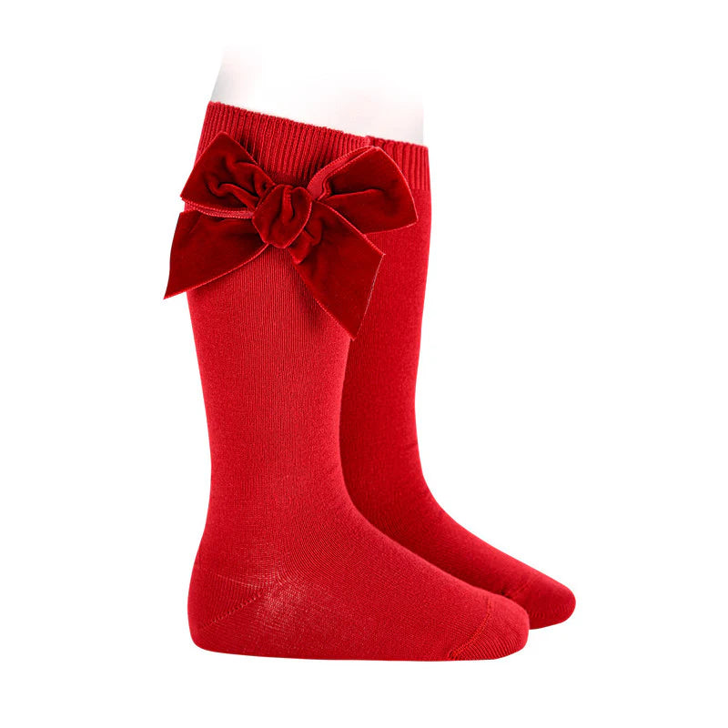 Condor velvet bow socks