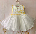 Sonata white and yellow smocked