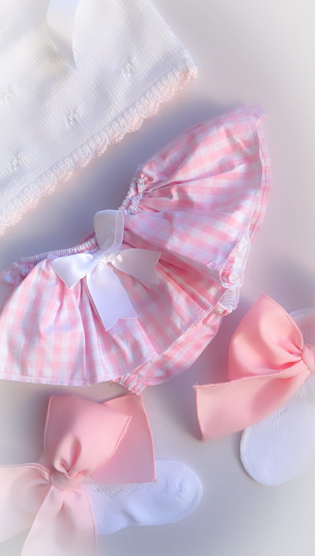 Baby gingham pink set