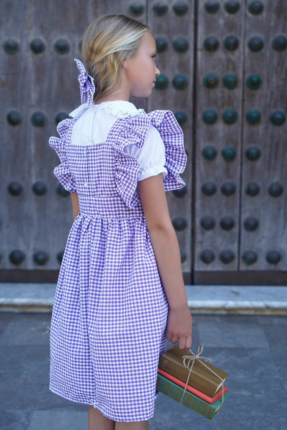 Gingham school pinny