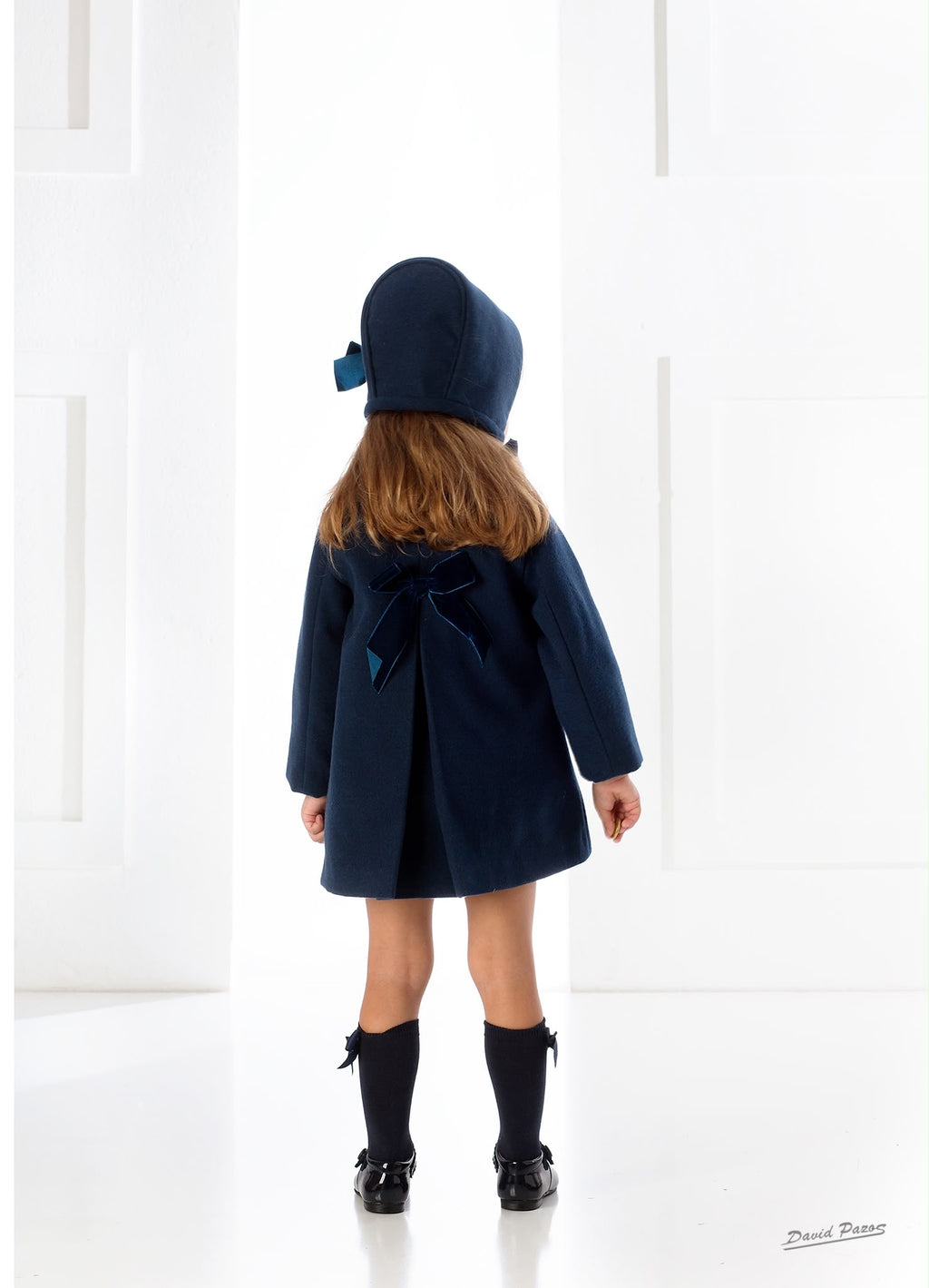 RB Christmas girls navy Aline coat