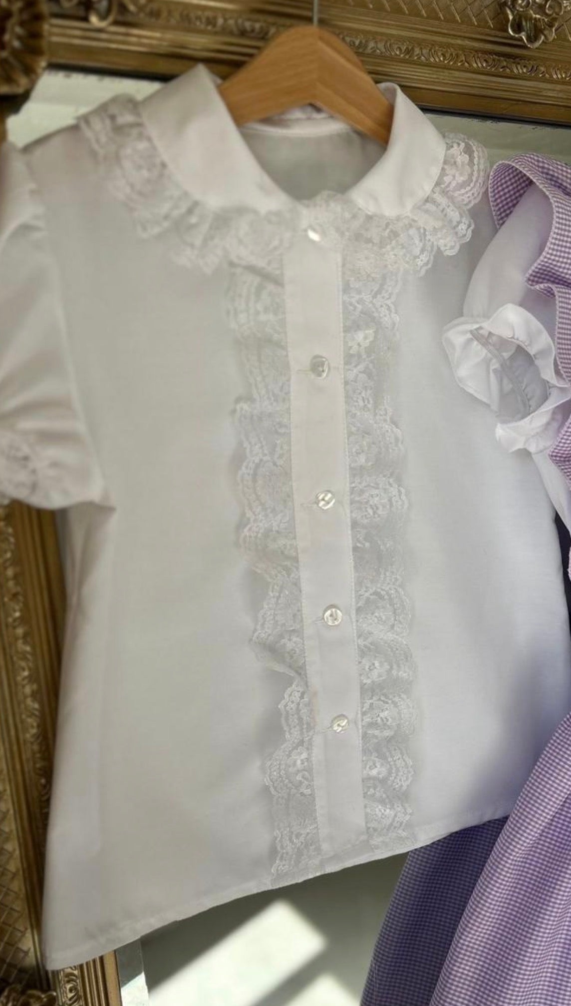 RB school blouse white full lace