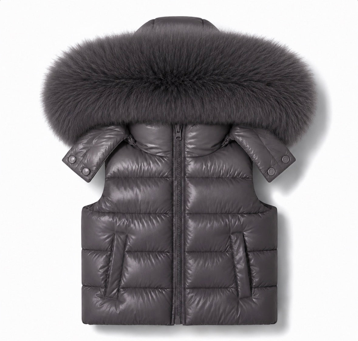 Faux fur padded gillet