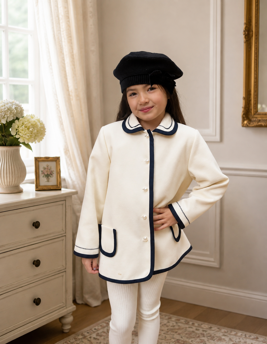 RB Darcie black and cream coat