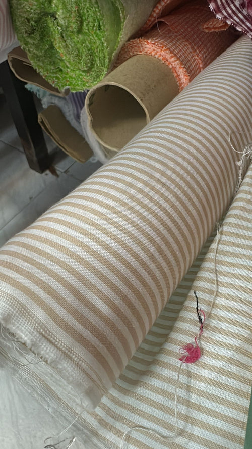 Camel bow candy stripe smocked dress