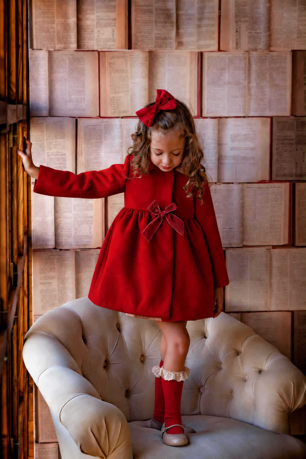 RB Christmas girls red puffball coat